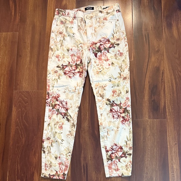 Buffalo David Bitton Floral  Havana High Rise Ankle Skinny Jeans Size 6/28 - Picture 1 of 8